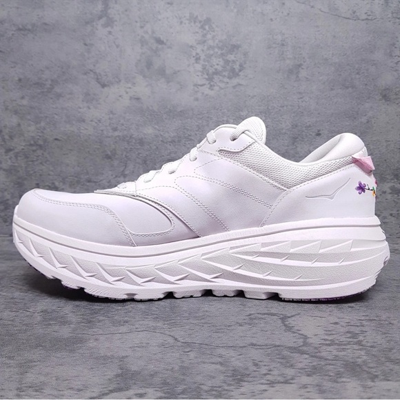 New Hoka One One White Floral Sneakers Size: 15 women's/14 men's - Picture 5 of 10